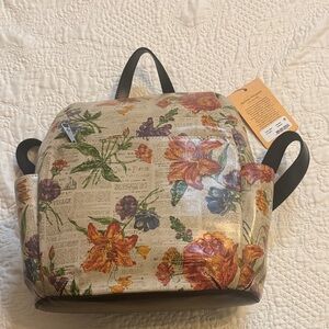 NWT Patricia Nash Parisian Newspaper Collection leather Brionne backpack